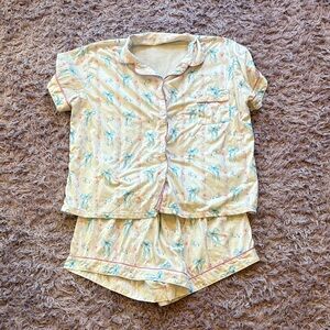 SHEIN White Blue and Pink Bow Pajama Set